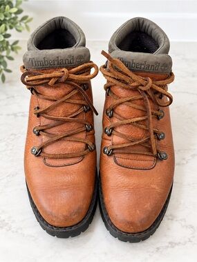 Vintage Timberland Brown Leather Hiking Boots Women’s 6–6.5